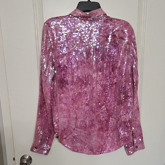 Pilcro Pink Sequin Top - Picture 5 of 6